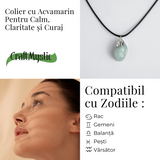Colier cu Acvamarin pentru Calm, Claritate si Curaj