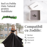 Simplitate cu vibratie puternica – Inel din dublu onix natural