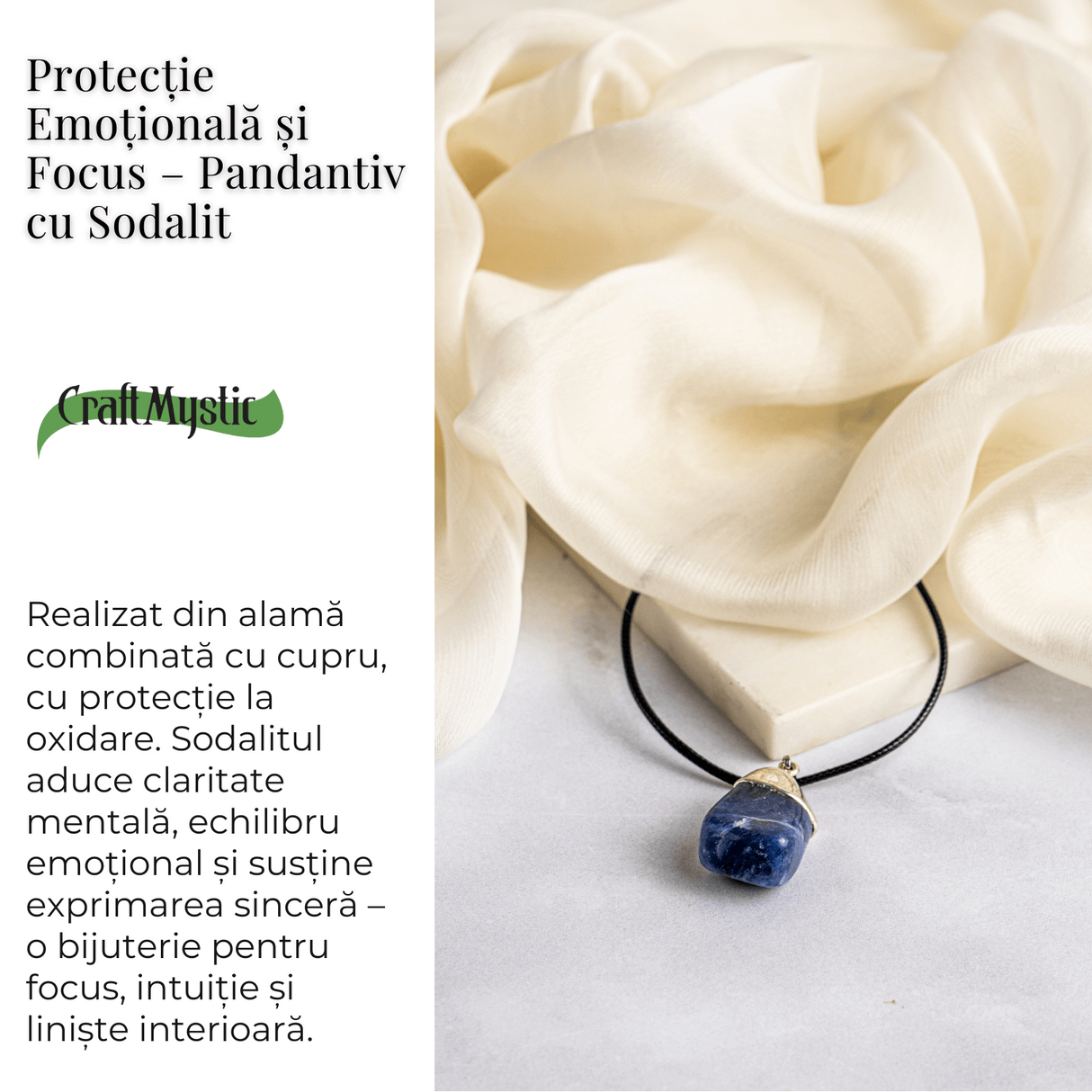 Protectie Emotionala si Focus – Pandantiv cu Sodalit
