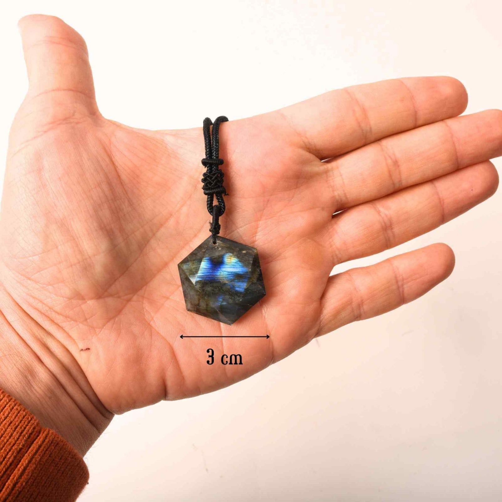 Colier Amuleta cu Hexagrama din Labradorit Natural