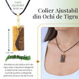 Colier cu Ochi de Tigru forma neregulata pentru Protectie si Energie Pozitiva