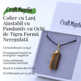 Colier cu Ochi de Tigru forma neregulata pentru Protectie si Energie Pozitiva