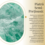 Colier Ajustabil Handmade cu Aventurin Verde "Strop de Ploaie" – Maro, Lungime Maxima 45 cm