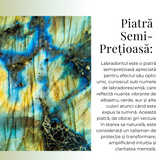 Colier Auriu Ajustabil cu Pandantiv Inima Labradorit Natural