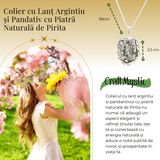 Colier Elegant cu Piatra Naturala de Pirita - Protector al Bunastarii si Prosperitatii