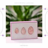 Set 3 Oua Yoni din Cuart Roz – Echilibru și Forță Interioară