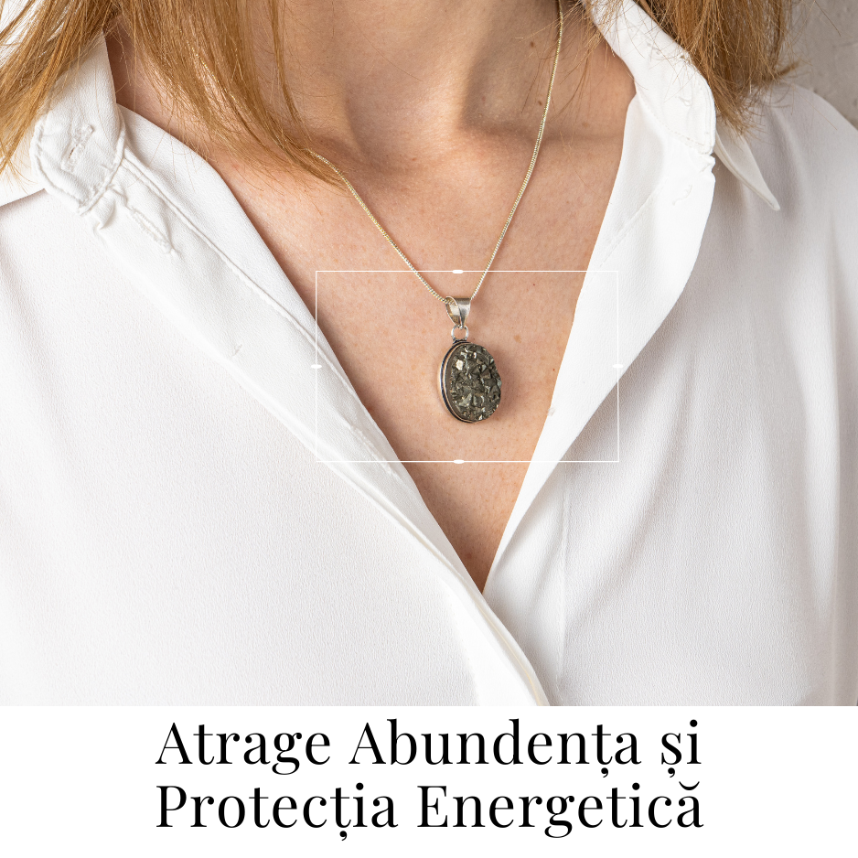 Colier Pirita Ovala – Protectie si Energie Pozitiva