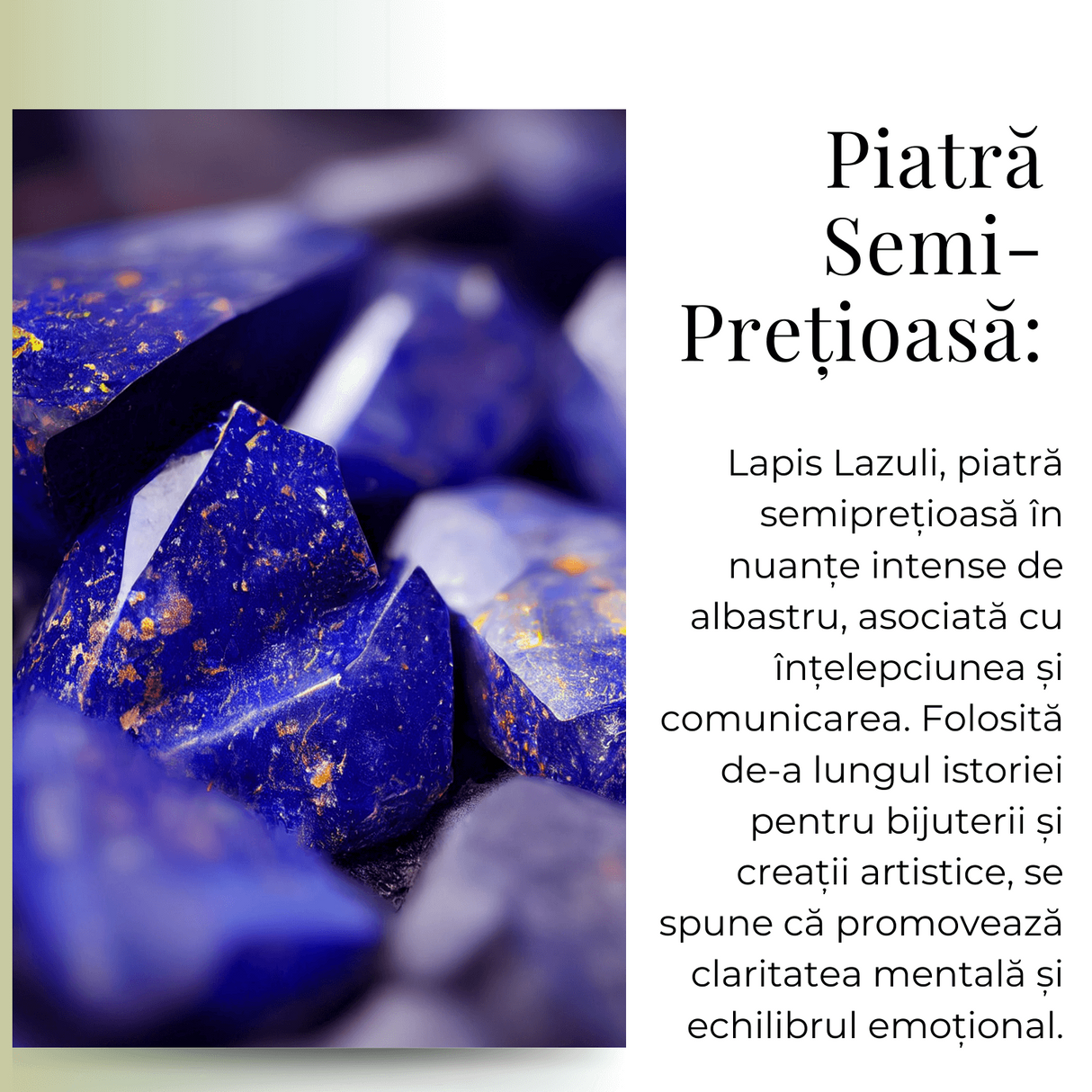 Colier ajustabil cu pandantiv strop de ploaie auriu Lapis Lazuli - Claritate si Intelepciune