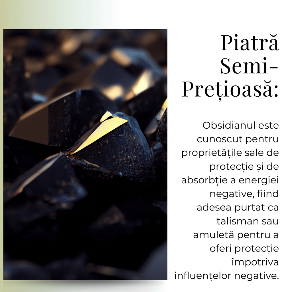 Colier ajustabil cu pandantiv strop de ploaie auriu Obsidian