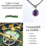 Colier Ametist Fatetat Oval Floare – Eleganta si Calm Interior