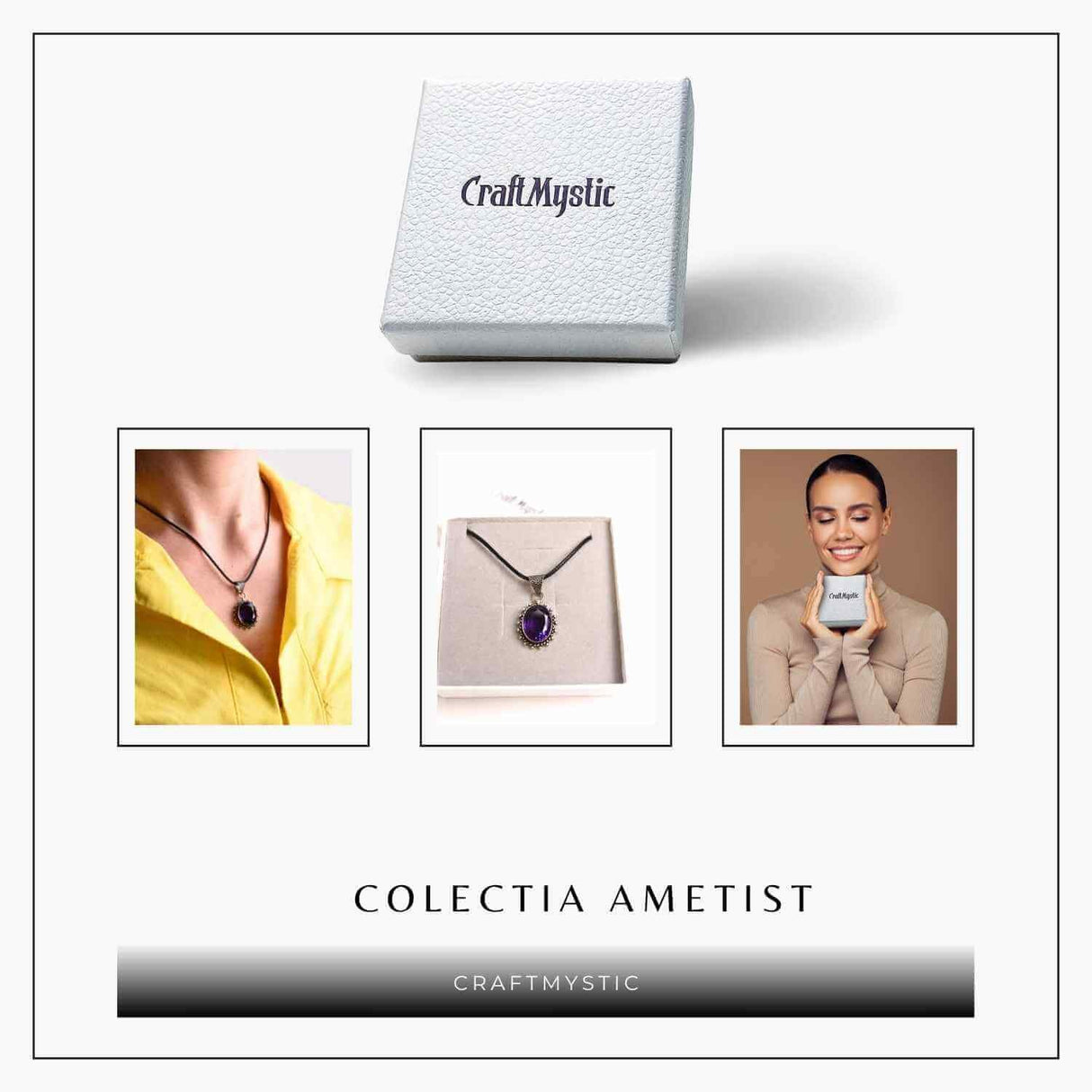 Colier Ametist Fatetat Oval Floare – Eleganta si Calm Interior