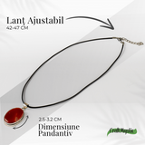 Colier ajustabil cu pandantiv oval din Carneol Natural – Vitalitate si Creativitate