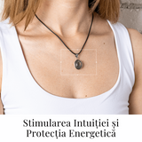 Colier ajustabil cu pandantiv oval din Labradorit Natural – Intuitie si Protectie Energetica