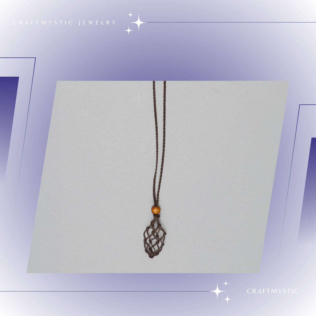 Colier Reglabil Maro Model Macrame din bumbac - Pentru Piatra ta Favorita