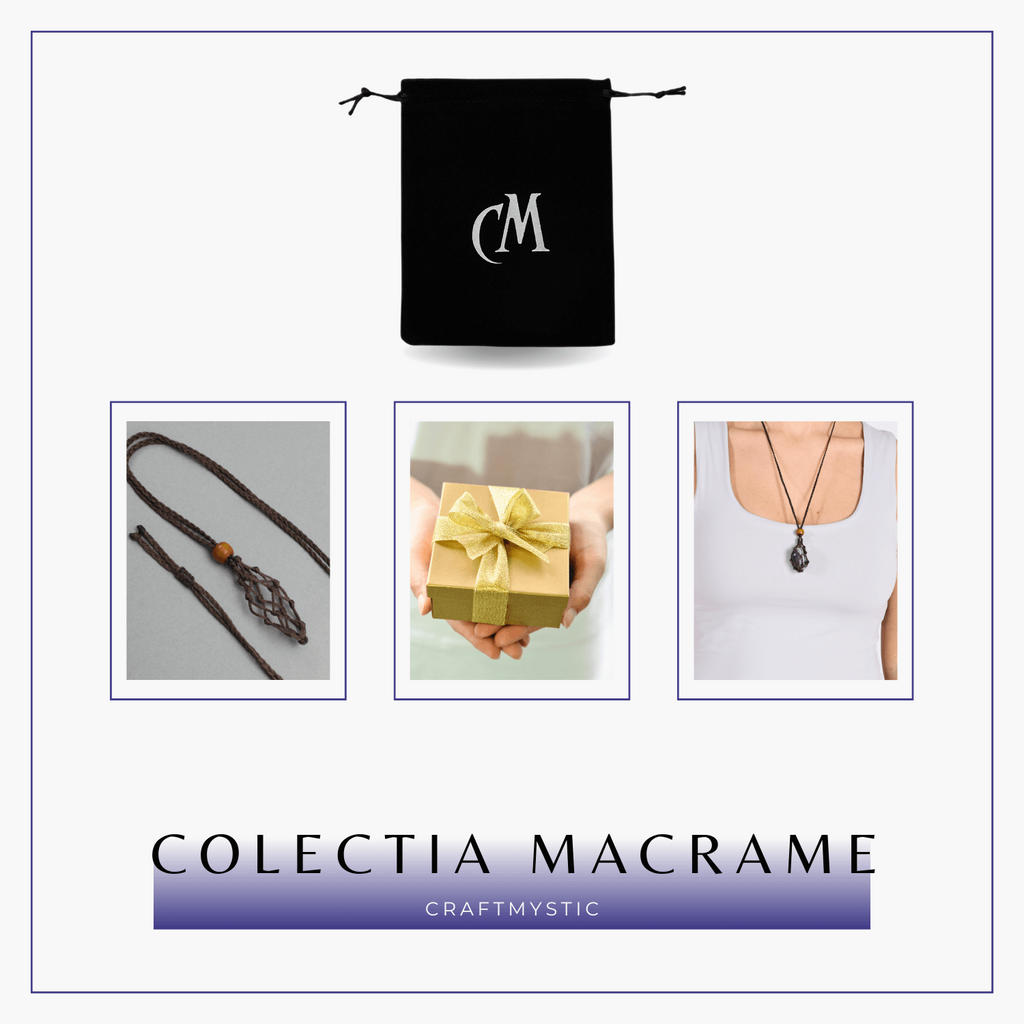 Colier Reglabil Maro Model Macrame din bumbac