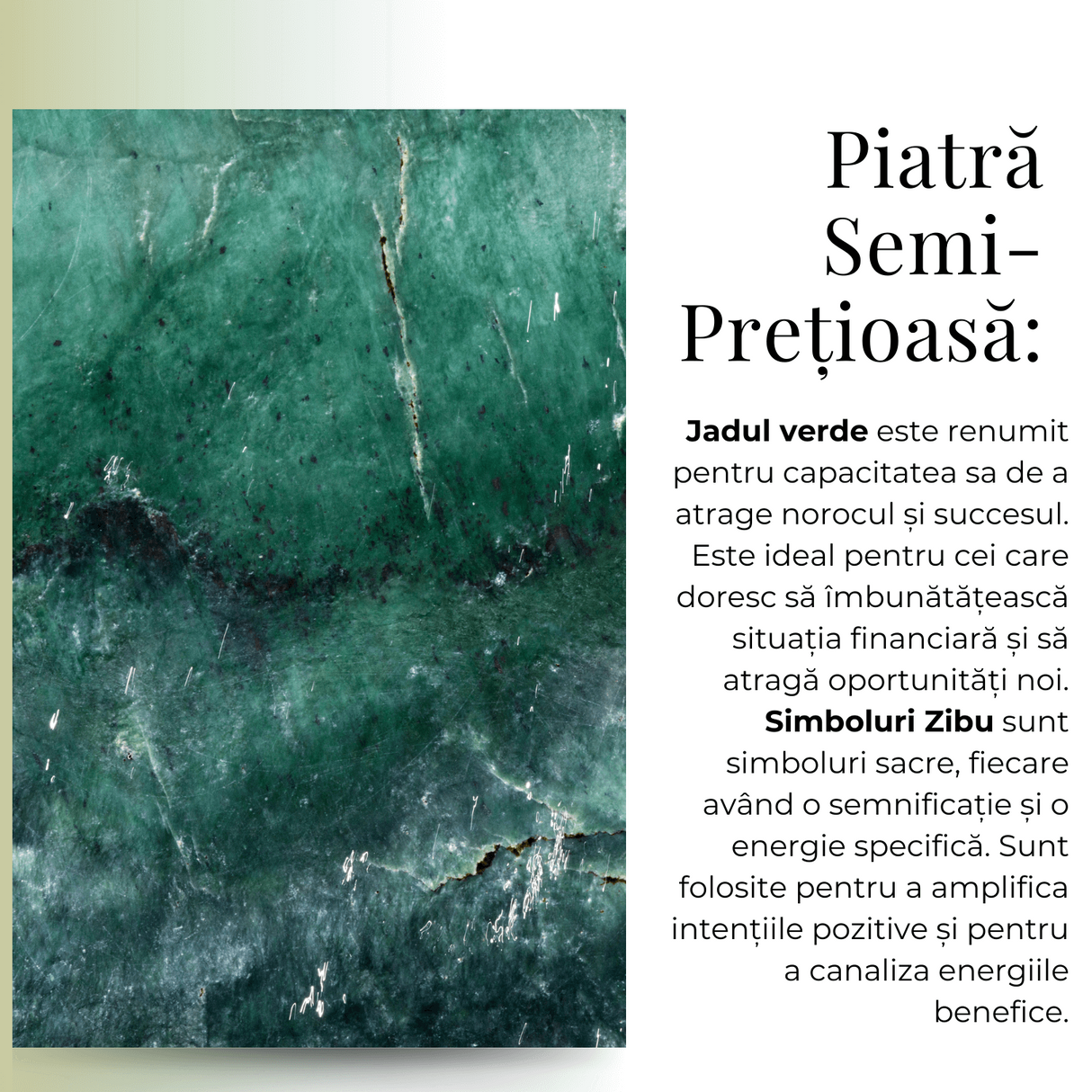 Colier ajustabil cu pandantiv rotund Zibu Jad Verde - Noroc si Armonie