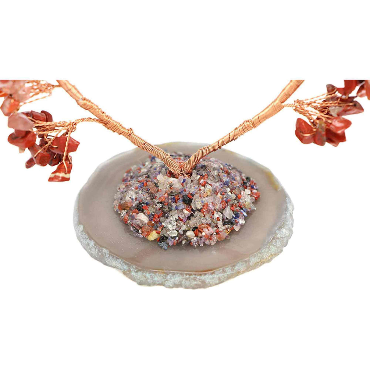 Copac pietre semipretioase 7 chakra in forma de inima – Decor cristal feng shui, accesorii premium pentru birou