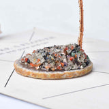 Copac pietre semipretioase ametist si cuart Roz pe felie de agat – Decor cristal feng shui, accesorii pentru birou, cristale pentru meditatie