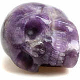 Craniu 5 cm sculptat manual din cristal de Ametist piatra semipretioasa vindecatoare Figurina artistica pentru decor de Halloween, decoratiune pentru biroul de acasa