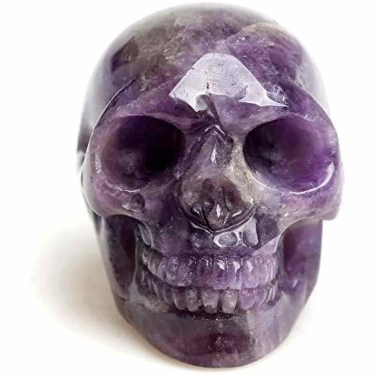 Craniu 5 cm sculptat manual din cristal de Ametist piatra semipretioasa vindecatoare Figurina artistica pentru decor de Halloween, decoratiune pentru biroul de acasa