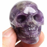 Craniu 5 cm sculptat manual din cristal de Ametist piatra semipretioasa vindecatoare Figurina artistica pentru decor de Halloween, decoratiune pentru biroul de acasa