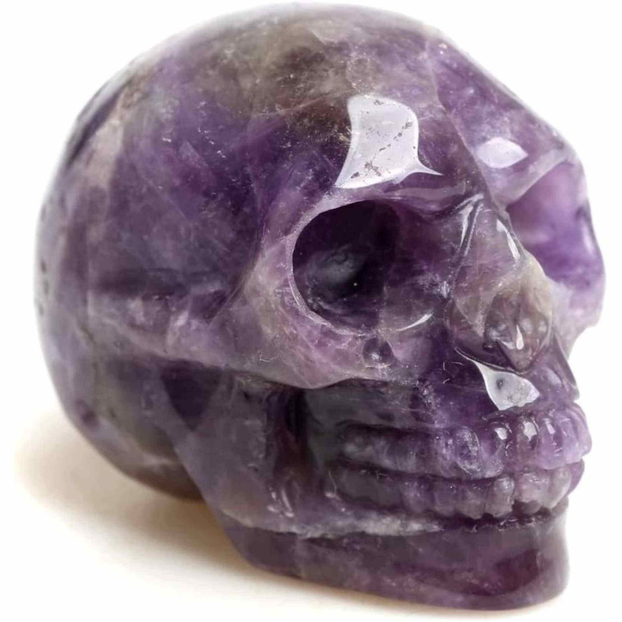 Craniu 5 cm sculptat manual din cristal de Ametist piatra semipretioasa vindecatoare Figurina artistica pentru decor de Halloween, decoratiune pentru biroul de acasa