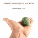Craniu 5 cm sculptat manual din cristal de Aventurin piatra semipretioasa vindecatoare Figurina artistica pentru decor de Halloween, decoratiune pentru biroul de acasa