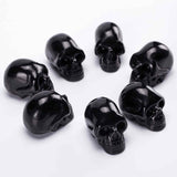 Craniu 5 cm sculptat manual din cristal de Obsidian piatra semipretioasa vindecatoare Figurina artistica pentru decor de Halloween, decoratiune pentru biroul de acasa