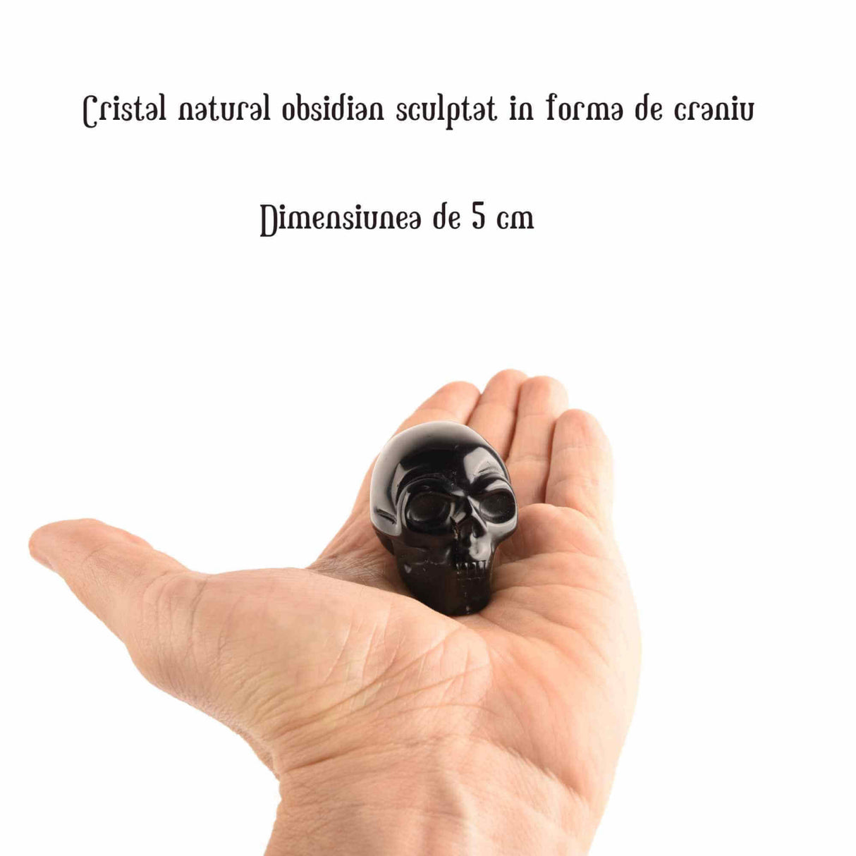 Craniu 5 cm sculptat manual din cristal de Obsidian piatra semipretioasa vindecatoare Figurina artistica pentru decor de Halloween, decoratiune pentru biroul de acasa