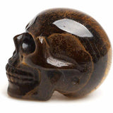 Craniu 5 cm sculptat manual din cristal de Ochi de tigru piatra semipretioasa vindecatoare Figurină artistica pentru decor de Halloween, decoraratiune pentru biroul de acasa