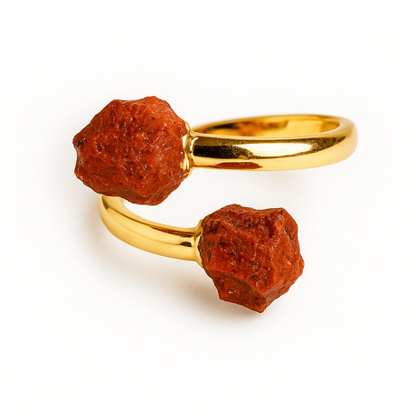 Energie si echilibru zilnic – Inel cu dublu jasp rosu brut