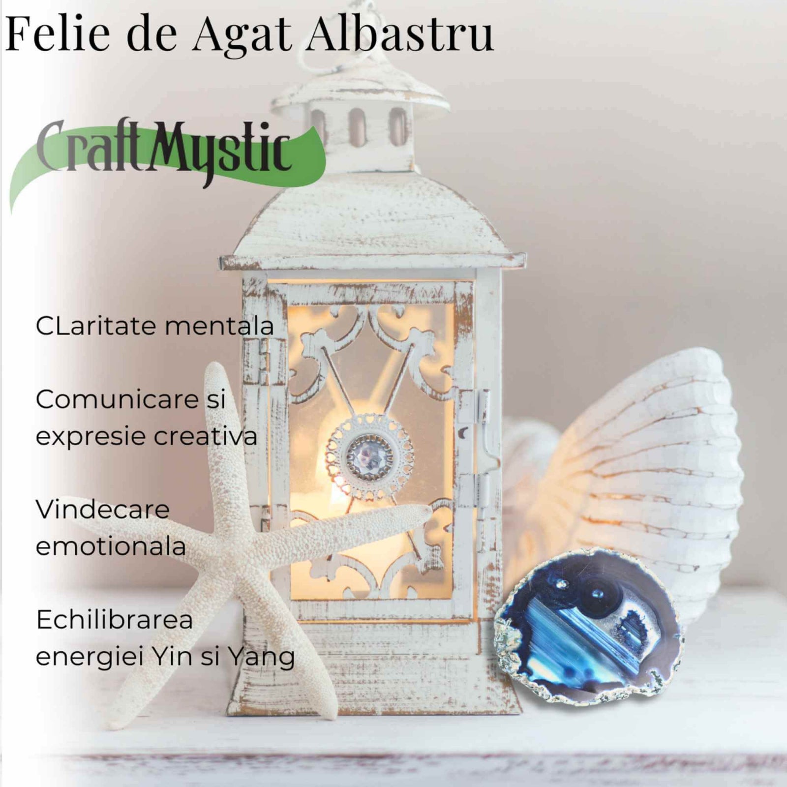 Felie de Agat Albastru in Forma Neregulata 12-14 cm