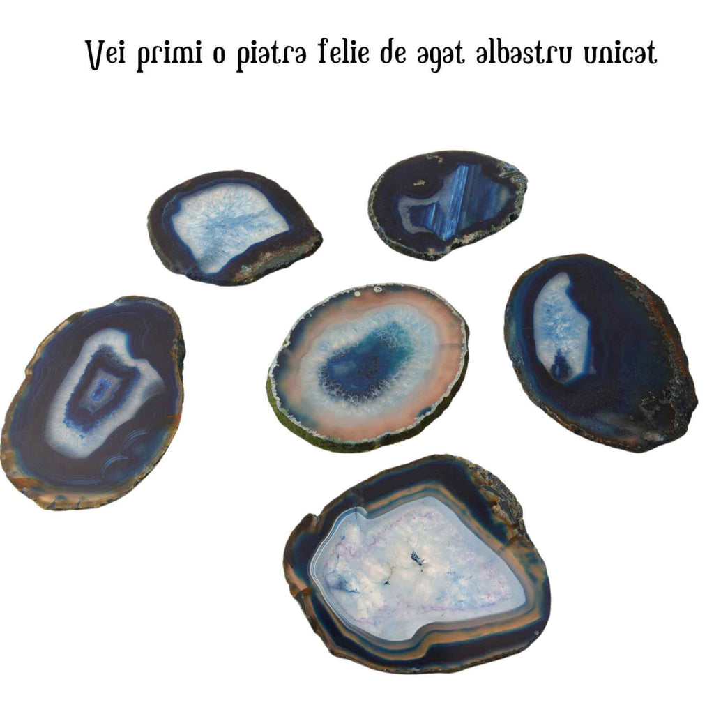 Felie de Agat Albastru in Forma Neregulata 12-14 cm