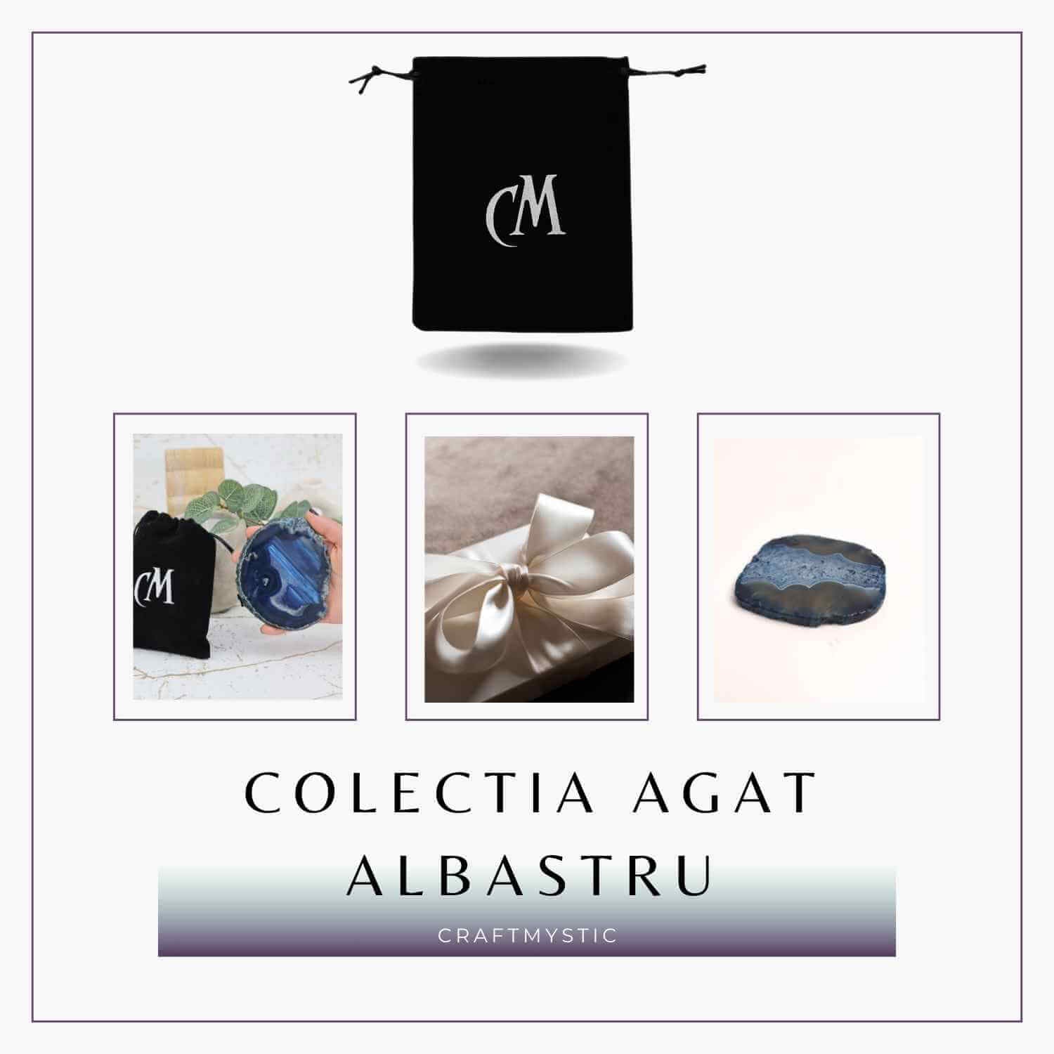 Felie de Agat Albastru 6-7 cm in Forma Neregulata