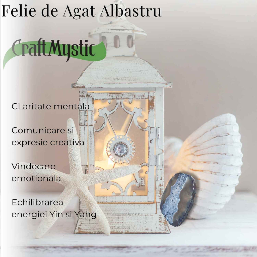 Felie de Agat Albastru 6-7 cm in Forma Neregulata
