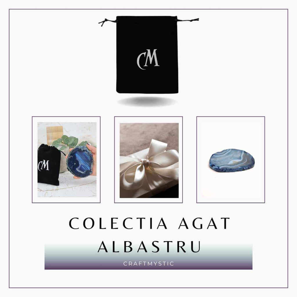 Felie de Agat Albastru 7-8 cm forma neregulata– Calm si Claritate Mentala