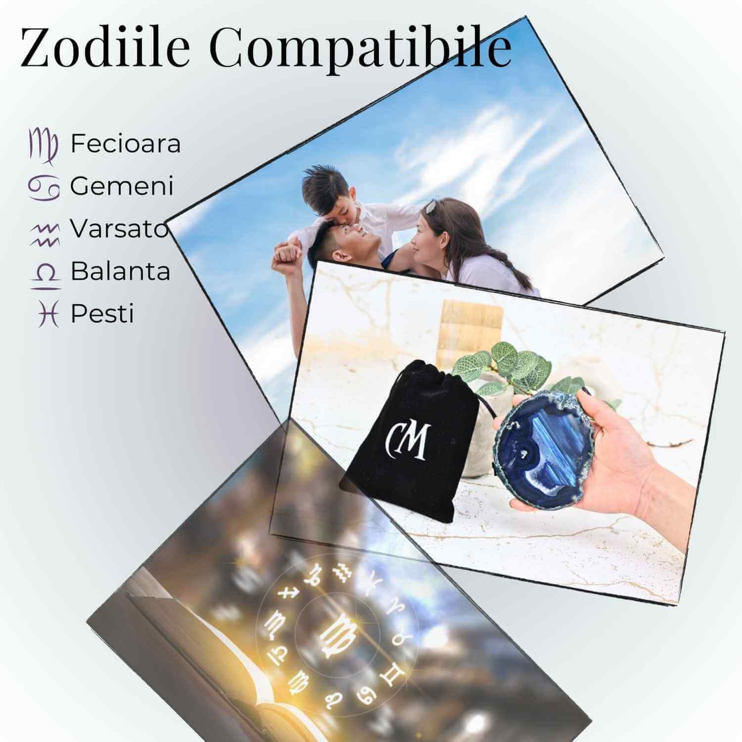 Felie de Agat Albastru 14-15 cm – Calm si Claritate Mentala
