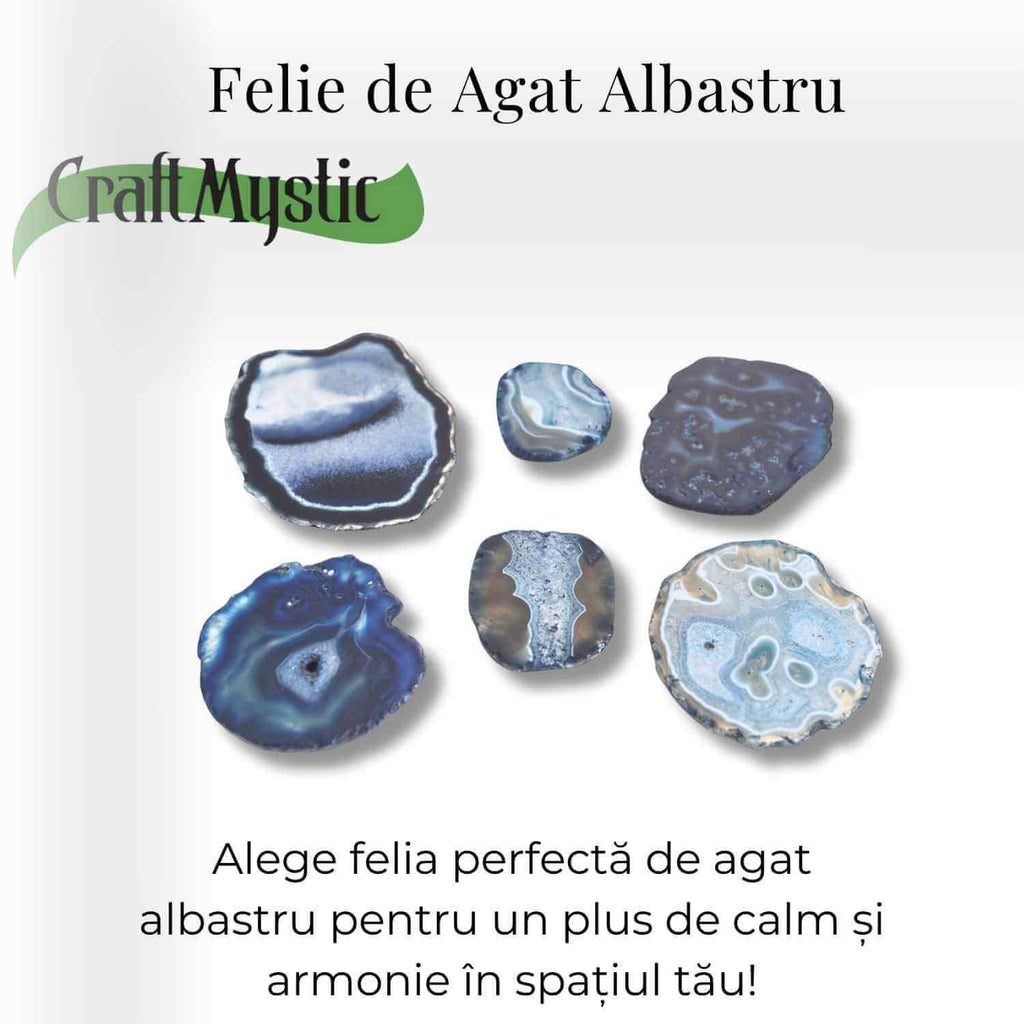 Felie de Agat Albastru 9-10 cm – Calm si Claritate Mentala
