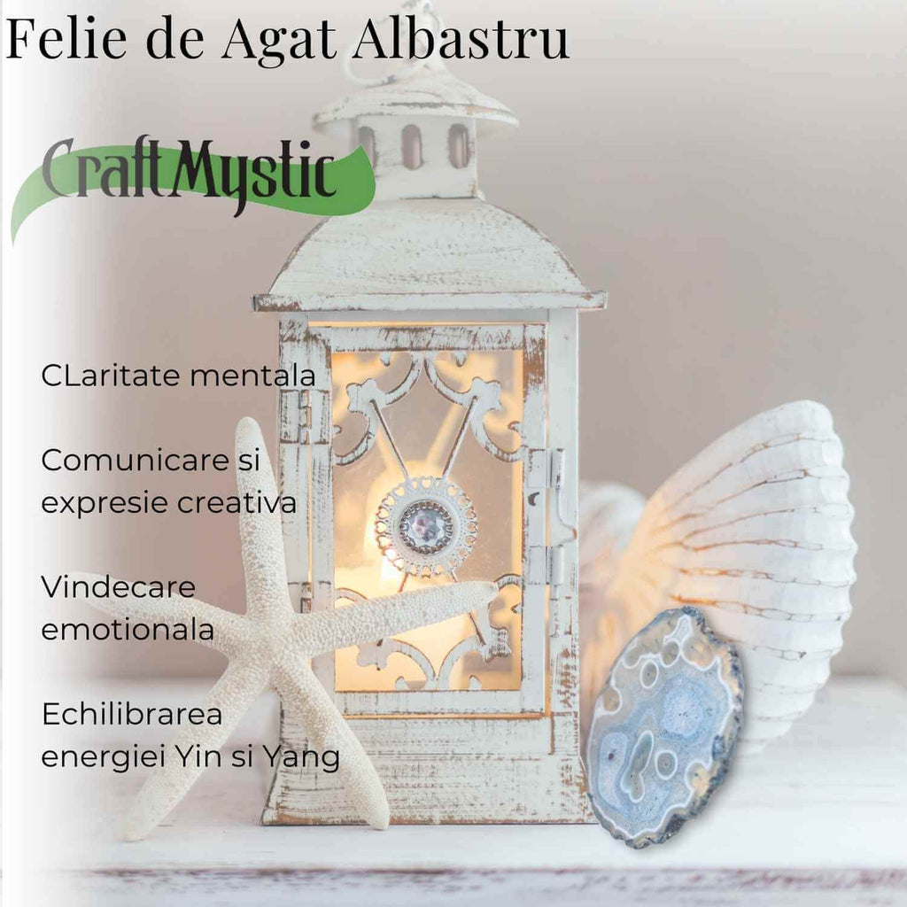 Felie de Agat Albastru 9-10 cm – Calm si Claritate Mentala
