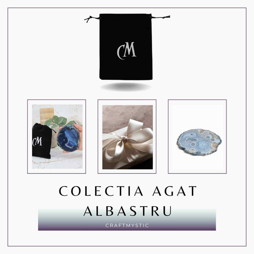 Felie de Agat Albastru 9-10 cm – Calm si Claritate Mentala