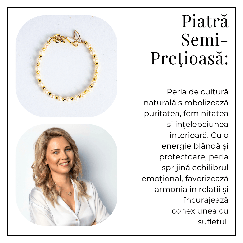 Bratara cu perle si detalii aurii – Eleganta care nu se demodeaza