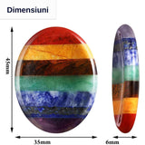Forma ovala din pietre semipretioase 7 chakre pentru degetul mare
