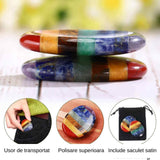 Forma ovala din pietre semipretioase 7 chakre pentru degetul mare