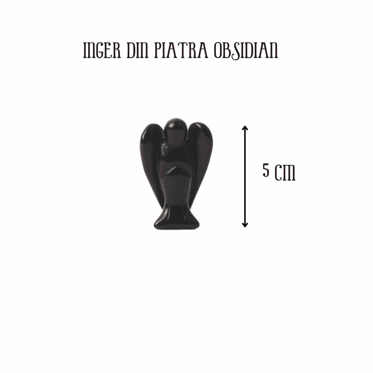 Figurina 5 cm inger din cristal vindecator Obsidian