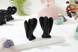 Figurina 5 cm inger din cristal vindecator Obsidian