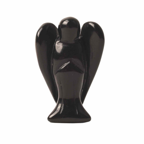 Figurina 5 cm inger din cristal vindecator Obsidian - Sculptura manuala din piatra naturala lustruita - Decor pentru camera birou cu energie reiki pentru femei barbati - Copie