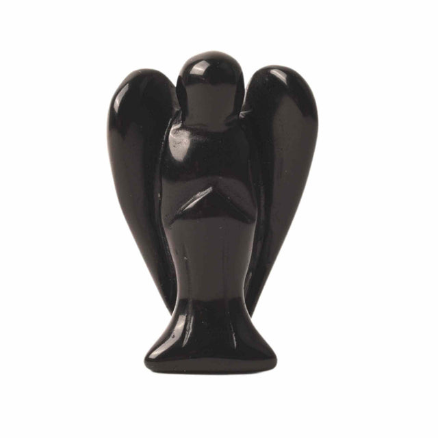 Figurina 5 cm inger din cristal vindecator Obsidian - Sculptura manuala din piatra naturala lustruita - Decor pentru camera birou cu energie reiki pentru femei barbati - Copie