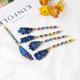 Matura Decorativa 12-14 cm din Turmalina neagra electroplacata curcubeu Perfecta pentru Meditatie si Arta