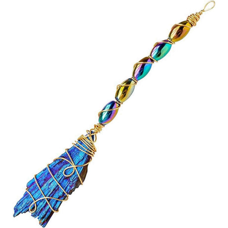 Matura Decorativa din Turmalina neagra electroplacata curcubeu Perfecta pentru Meditatie si Arta