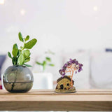 Figurina casuta cu ramuri din cristale naturale Ametist